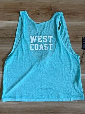 Forever 21 Aqua "West Coast" Graphic Tank size Large